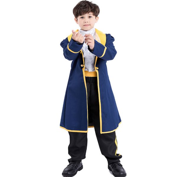 

children's prince clothes boy parent-child halloween cos clothing european and american anime cosplay costume, Black;red
