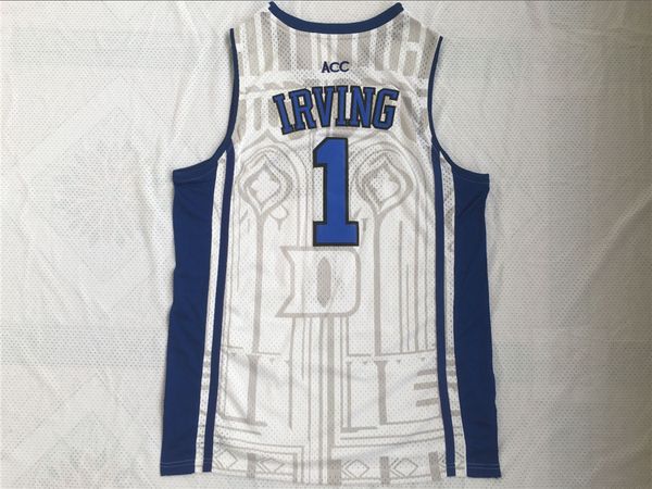 

ncaa duke blue devils #1 kyrie irving basketball stitched college jersey - white, Black