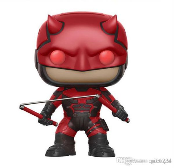 

good cute present funko pop marvel daredevil red suit collectible vinyl action figure with box #214 popular toy doll