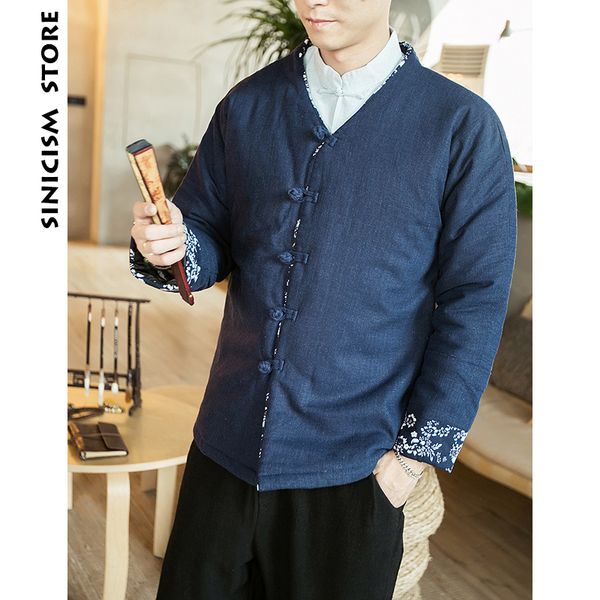 

sincism store men winter parkas mens coats and jackets floral harajuku chinese style male winter black cotton jackets plus size