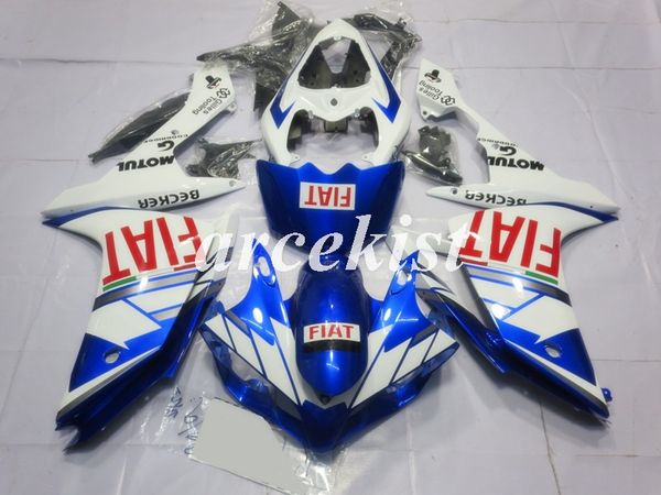 

injection mold new abs motorcycle full fairings kit fit for yamaha yzf-r1 2007 2008 07 08 bodywork set blue white light