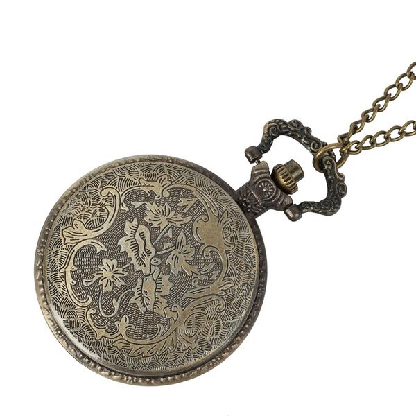 

retro gold mechanical pocket watch retro roman dial steampunk mechanical pocket watch alloy necklace, Slivery;golden
