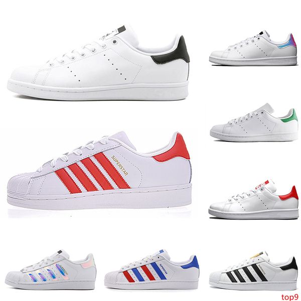 

designer shoe original superstar smith casual shoes green black white blue silver stan fashion leather shoe flats sneakers sport shoes