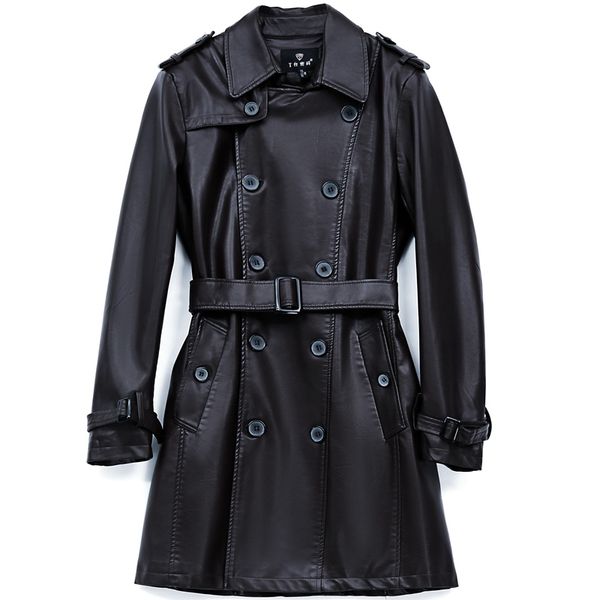 

pu leather suede men coat jacket spring autumn moto outerwear suit garment plus size lf2045, Black