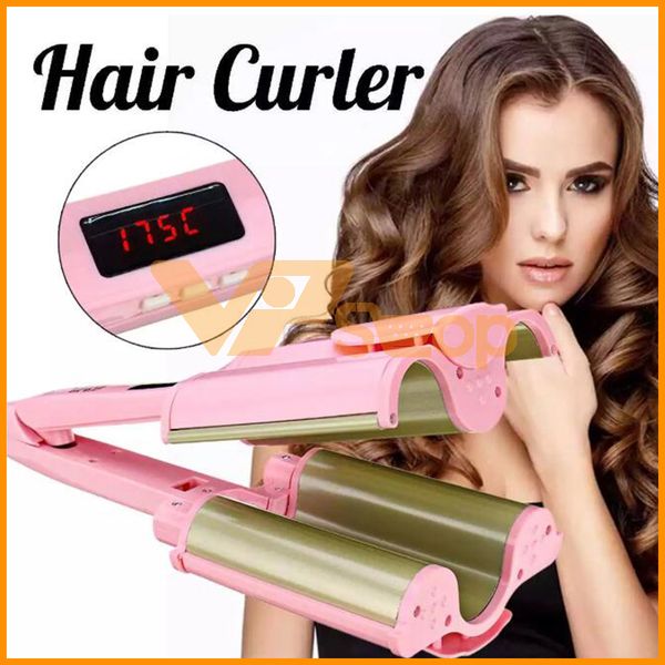 2020 32mm Ceramic Three Tubes Hair Curlers Digital Display Big