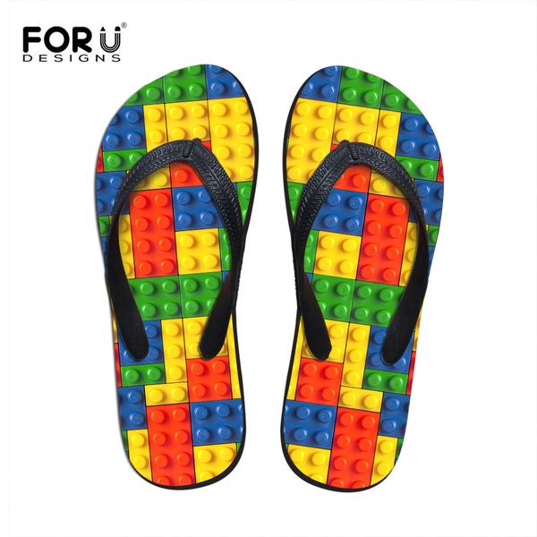 

forudesigns summer women flat flip flops colorful lattice style 3d printing comfotable light beach slipper lady casual shoes, Black