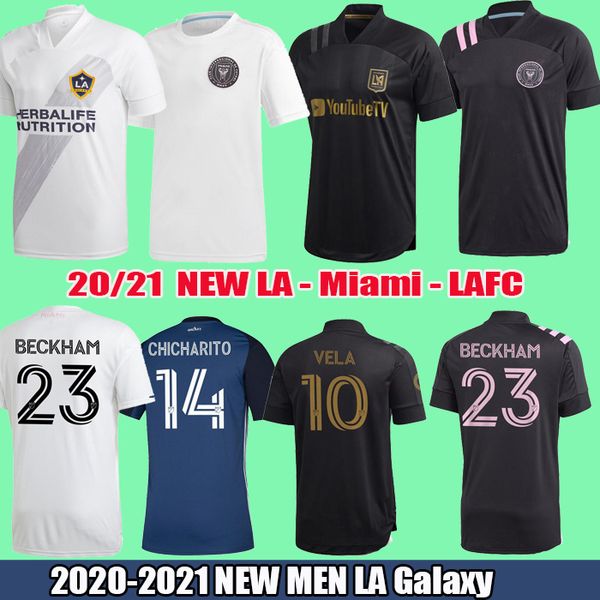 

2020 2021 la galaxy soccer jersey miami beckham 23 black lafc carlos vela 20 21 los angeles pavon chicharito football shirt maillot de foot, Black;yellow
