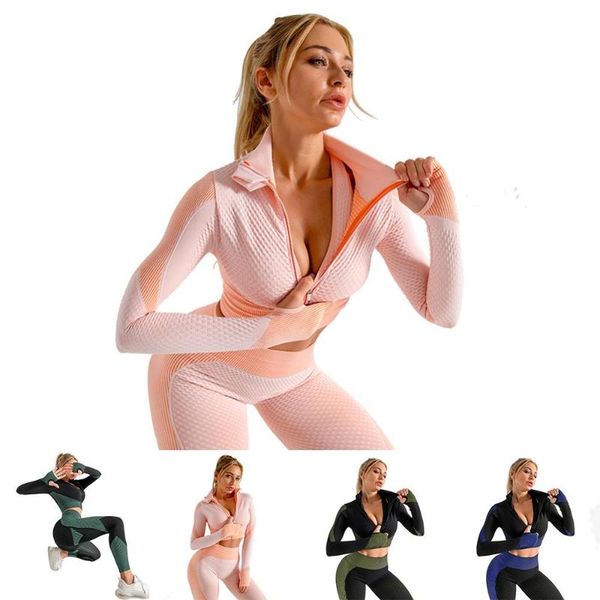 

women's crop long sleeves yoga jackets full-zip lightweight track jacket, White;red