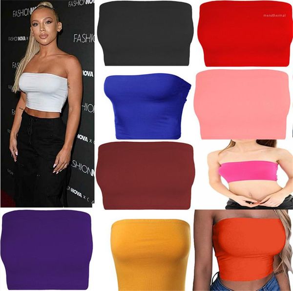 

yoga sports corset tanks slash neck women summer tees solid strapless crop vest women skinny, White