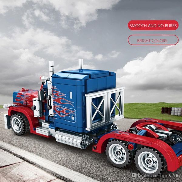 

technic series 701803 peterbilt 389 849шт тяжелые контейнерные грузовики модель строительные блоки классические рождественские игрушки для д