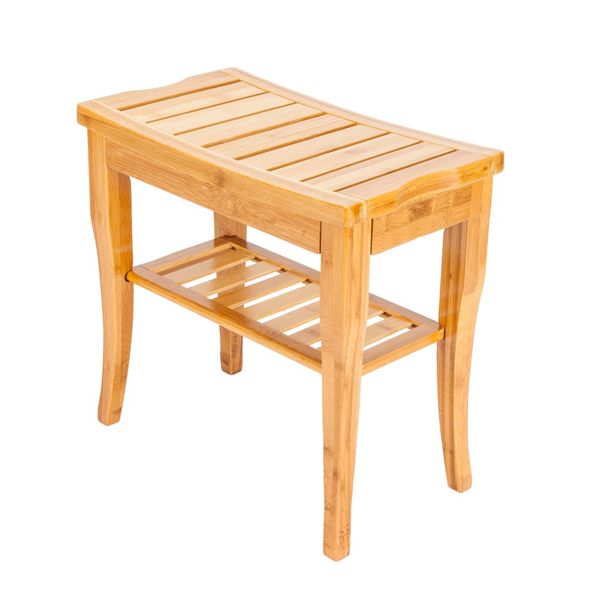 

bamboo bath stool shower seat bench bathroom spa chairs bath organizer storage rack stool
