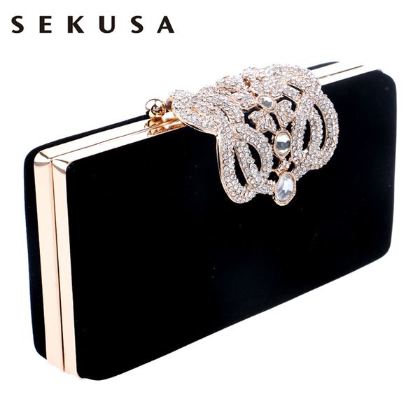 

sekusa clutch evening bags crown rhinestones evening bags purse shoulder bag for wedding diamonds lady purse mini