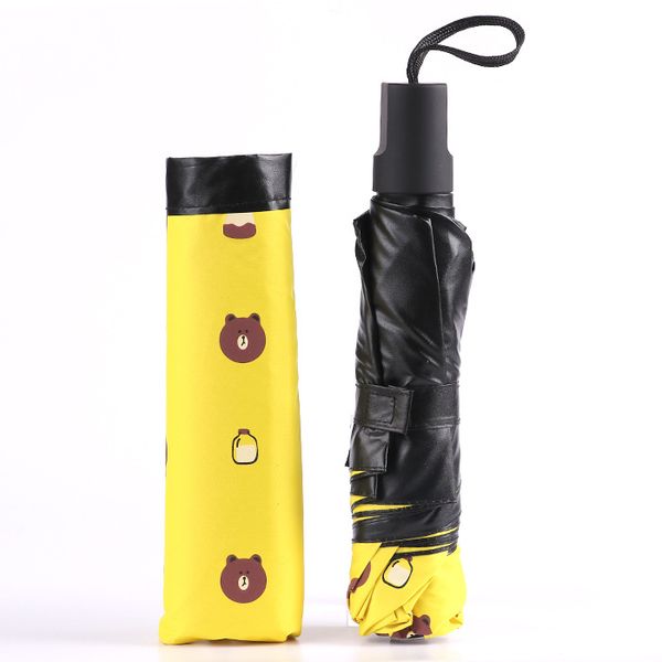 

4 цвета новый apollo медведь зонт mini three-складные thicker черное покрытие ткань anti-uv umbrella r36876