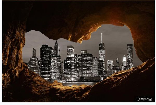 

beautiful scenery wallpapers stone wall city wallpapers night wallpaper scene 3d three dimensional stereo large background wall