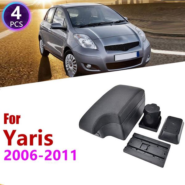 

car center console box armrest box rotatable storage for yaris vitz hatchback 2006 - 2011