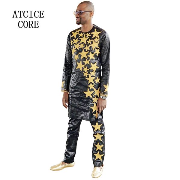 

african men clothes bazin riche embroidery design with pants lc063#, Red