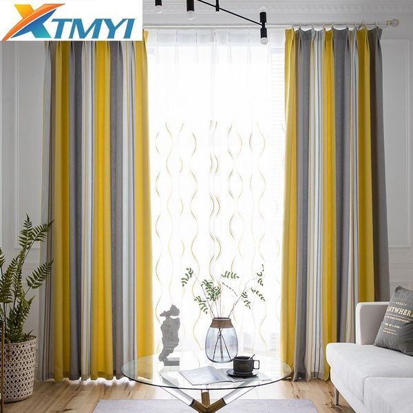 Stripes High Shade Curtains For Living Room Bedroom Kitchen