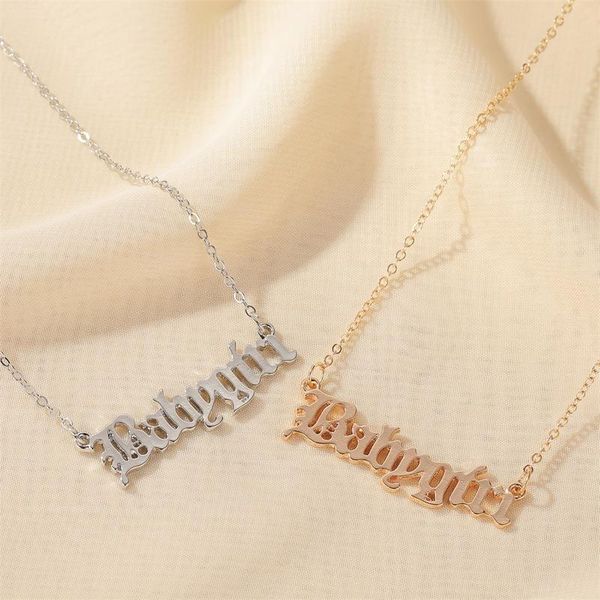 

creative necklace female letter babygirl necklaces ladies jewellery lady jewelry silver color trendy alloy collier vsqsa
