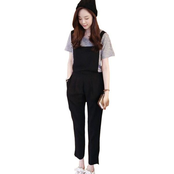 

women's jumpsuits & rompers summer womens jumpsuit ladies casual sleeveless long playsuits trousers plus size overalls, Black;white