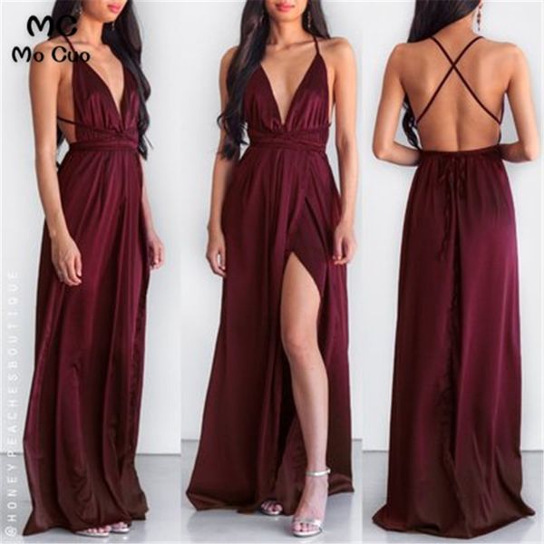 

burgundy wholesale price evening dresses long slit criss cross back prom gown vestidos de fiesta chiffon women evening dress, White;black