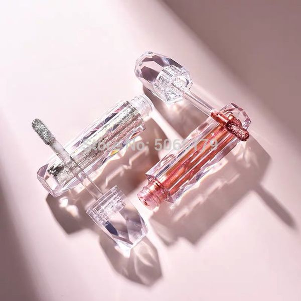 

50pc 2ml clear lip gloss wand tube empty packaging diy diamond lip gloss bottle cosmetic lipgloss container transparent lipst