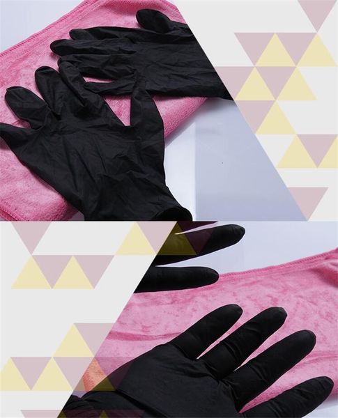 

pcs black nitrile box glove 9 inch inspection protective gloves clean cut-proof