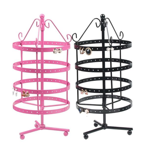 

multi-function jewelry holder display rack convenient portable four-layer storage rack for necklace watches jewelry earrings, Black