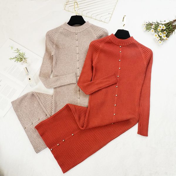 

gigogou chic beading women sweater dress autumn winter new long sleeve bodycon knee length dresses ladies knitted sweater dress, Black;pink