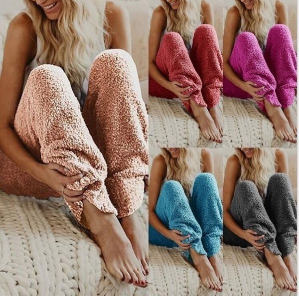 

Женская Гостиная Сна Брюки Взрослых Пижамы Днища Теплые Плюшевые Флисовые Брюки