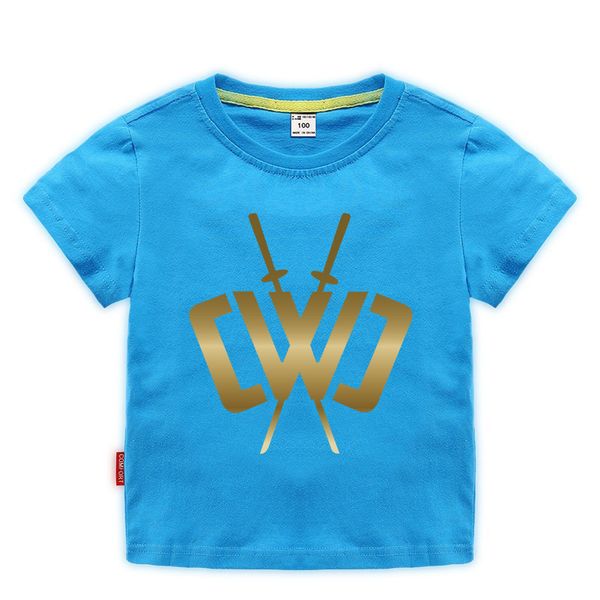 

summer 2020 girls chad wild clay printing tshirts kids cotton clothes children t-shirts for baby boys t shirts short sleeve, Blue