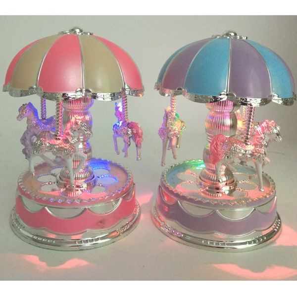 

merry-go-round carousel music box toy swivel glowing carousel horse electronic music box wedding birthday gifts home decor