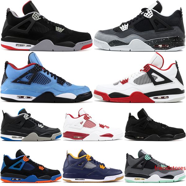 

2020 basketball shoes men pure money black white pizzeria raptors black cat bred oreo fire red thunder 4s trainers sports sneakers 7-13