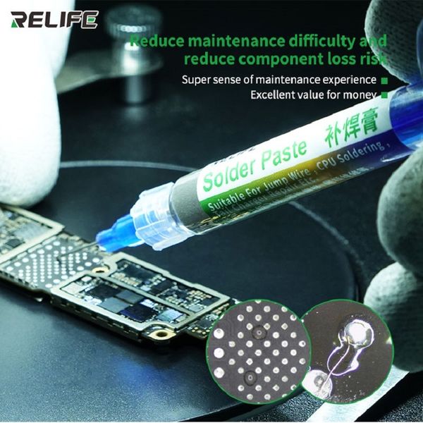 

relife rl405 lead low temperature welding paste use for jump wire cpu soldering charger repair