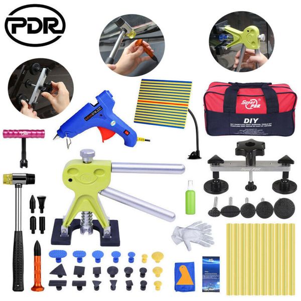 

good sale professional pdr glue pulling tools dent lifter for paintless dent removal red short t bar rubber hammer glue sticks