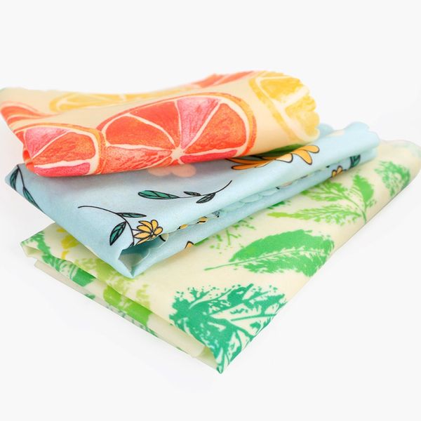 

new 3 pcs environmental organic cotton beeswax fresh cloth wrap cling film reusable preservation cloth