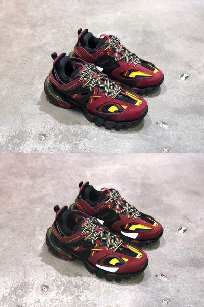 

new special offer track paris triple s 3.0 gray orange yellow casual shoes flat casual shoes hococal tess s. gomma trek, Black