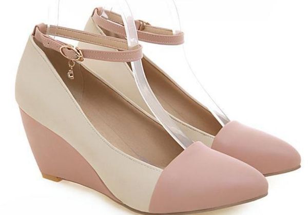 

2020 women's shoes in spring and autumn with new style slope heel pointed end @8091, Black