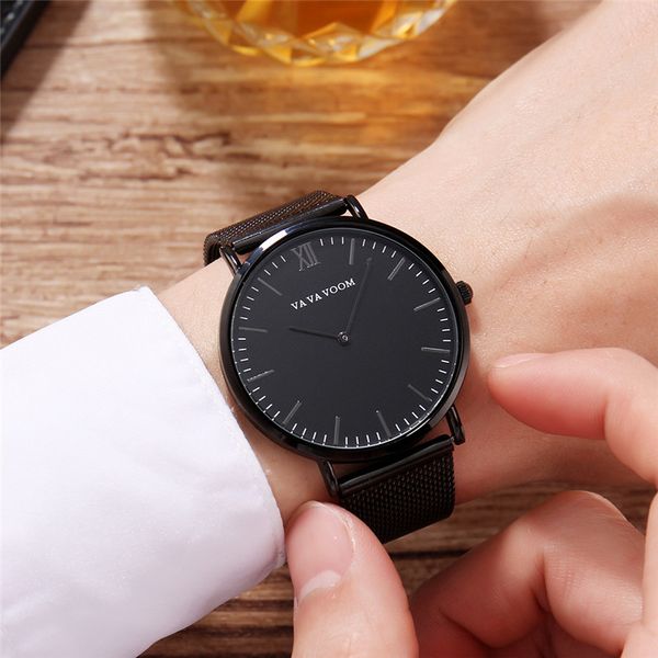 

men watches stainless steel belt luxury simple dial watch men waterproof ultra-thin quartz wrist watch black relogio masculino, Slivery;brown
