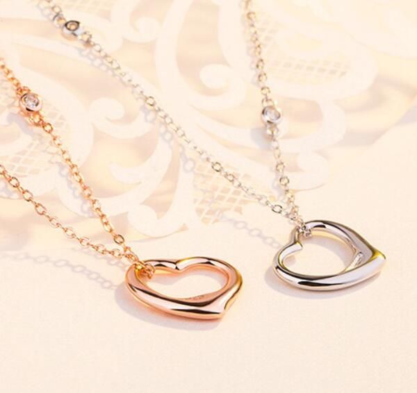 

fashion love heart pendant necklaces designer gold silver gun plated stainless steel religious brand jewelry women men necklace t1016 with b