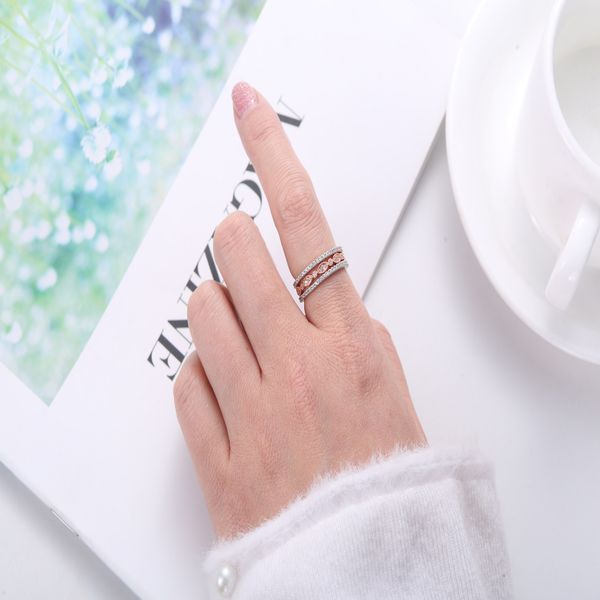 

3pcs/set dainty ring set for women s-925 sterling silver - 090, Slivery;golden