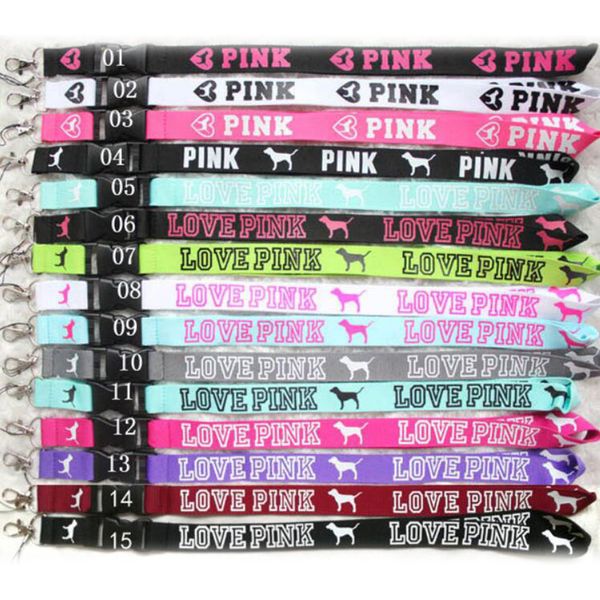 

Phone trap love pink lanyard black blue white 15 color available love pink neck trap for cell phone tring neck trap
