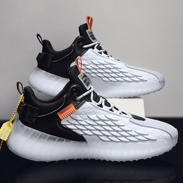 

new elastic sole shoes for men's jogging casual shoes men breathable trainers zapatillas hombre scarpe uomo men's sneakers, Black