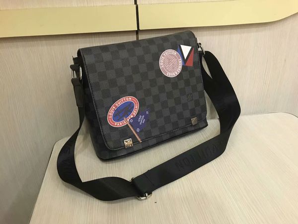 

Men Cross Body PU Leather Handbag Black Briefcase Laptop Men Shoulder Bag 25CM Luxury Designer Messenger Bag