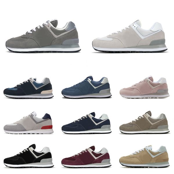 

men running shoes 574 black light grey navy blue wine red womens trainers sports sneakers classic walking jogging wholesale