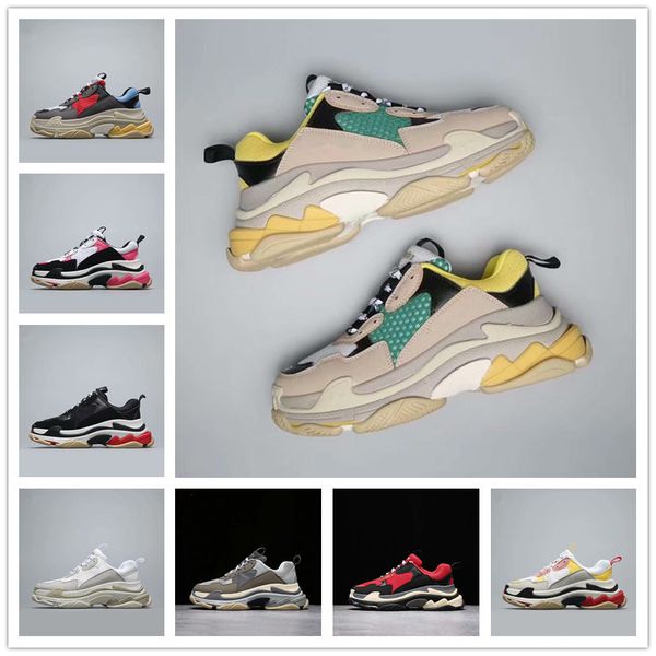 

2018 new paris luxury designer shoes for good quality running shoes men women fashion 17fw triple-s sneaker dad sports shoes eur 35-45
