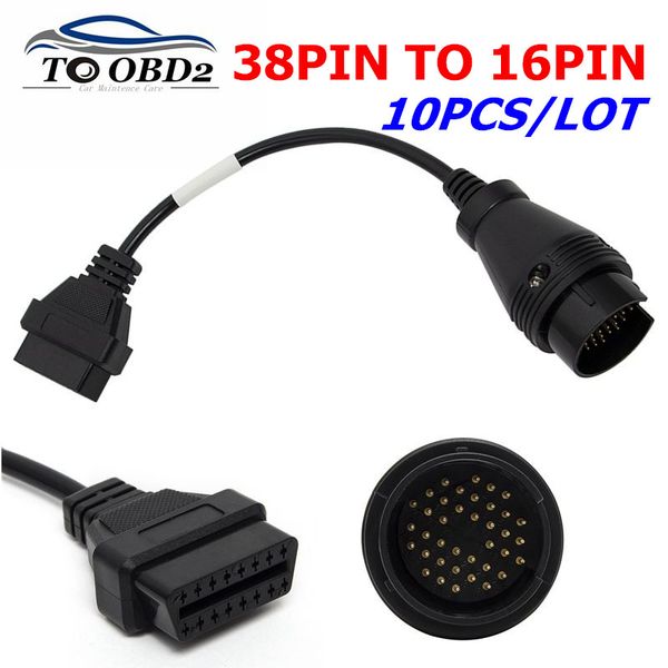 

10pcs/lot wholesale price truck for iveco 38pin to 16pin obd2 diagnostic adapter for iveco 38 pin heavy duty diagnostic cable