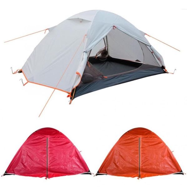

double layer outdoor camping tent 1-2 person climbing mountaineering travel beach tent waterproof sunshade camping accessories