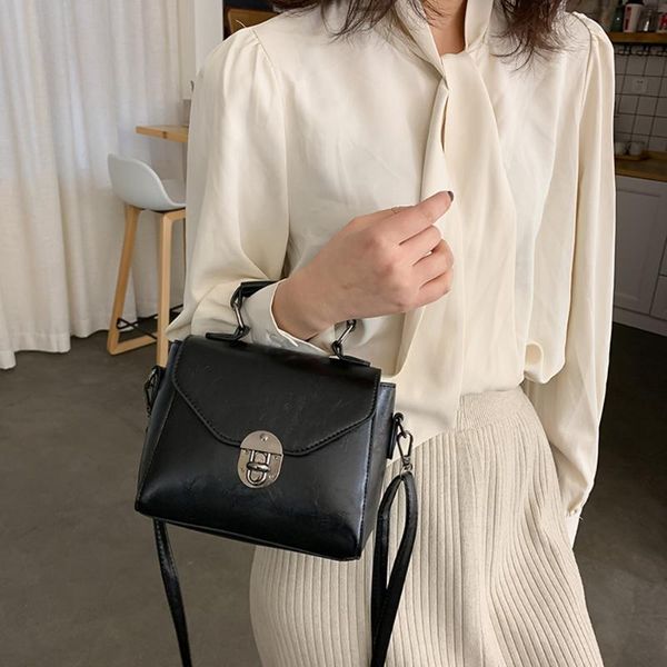 

metal buckle messenger bag fashion women solid color pu leather shoulder crossbody for shopping decoration travel bags