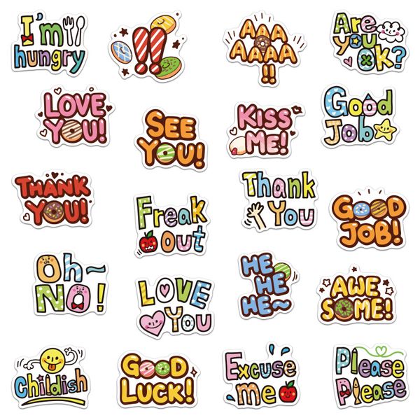 

english phrase series vsco wind luggage trolley case lapdoodle sticker waterproof sticker