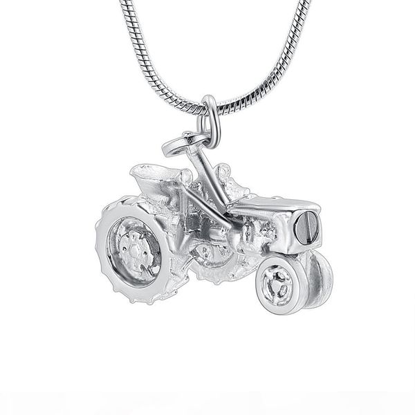 

airaz004 cremation jewelry tractor shape human cremation pendant memorial urn ash holder keepsake, Silver